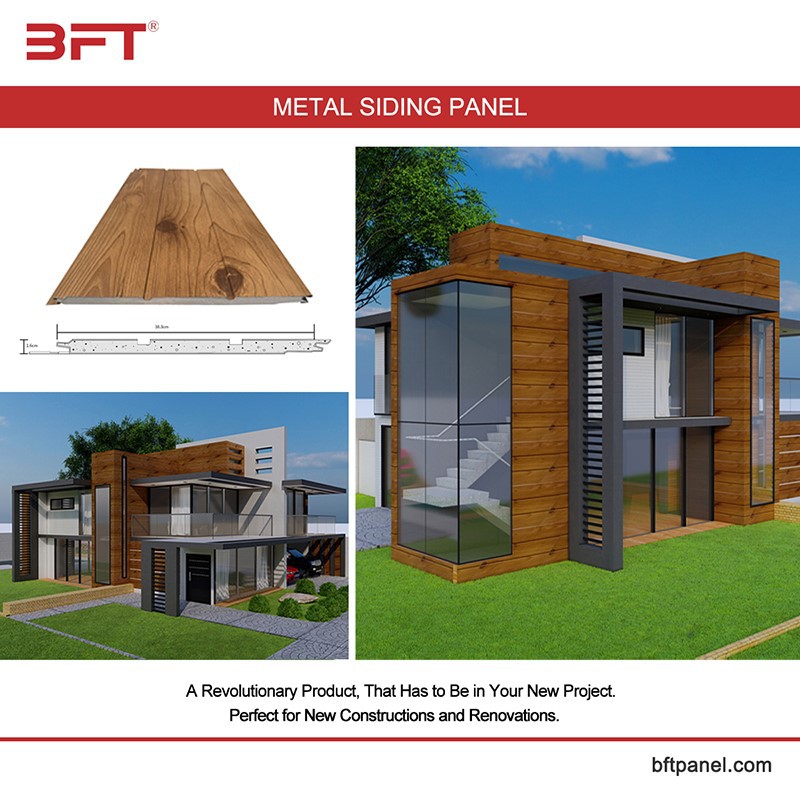 BFTPANEL wood grain exterior metal siding panels for houses BFTPANEL wood grain exterior metal siding panels for houses